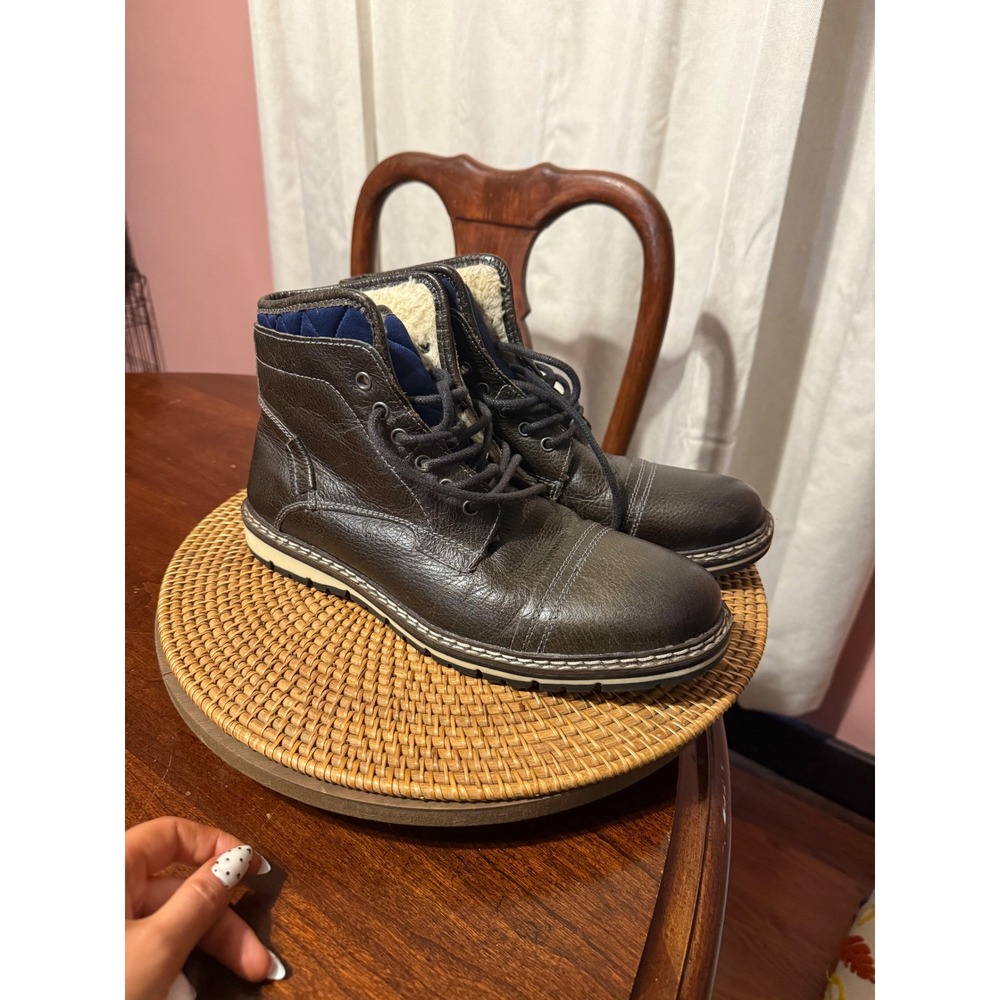 Crown Vintage Fielding Quilted Cap Toe Boots Faux Shearling 11.5